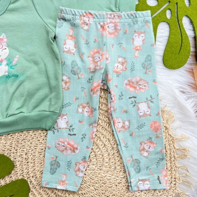 Conj. Casaco Esquilinha na Floresta e Calça Legging - Verde 